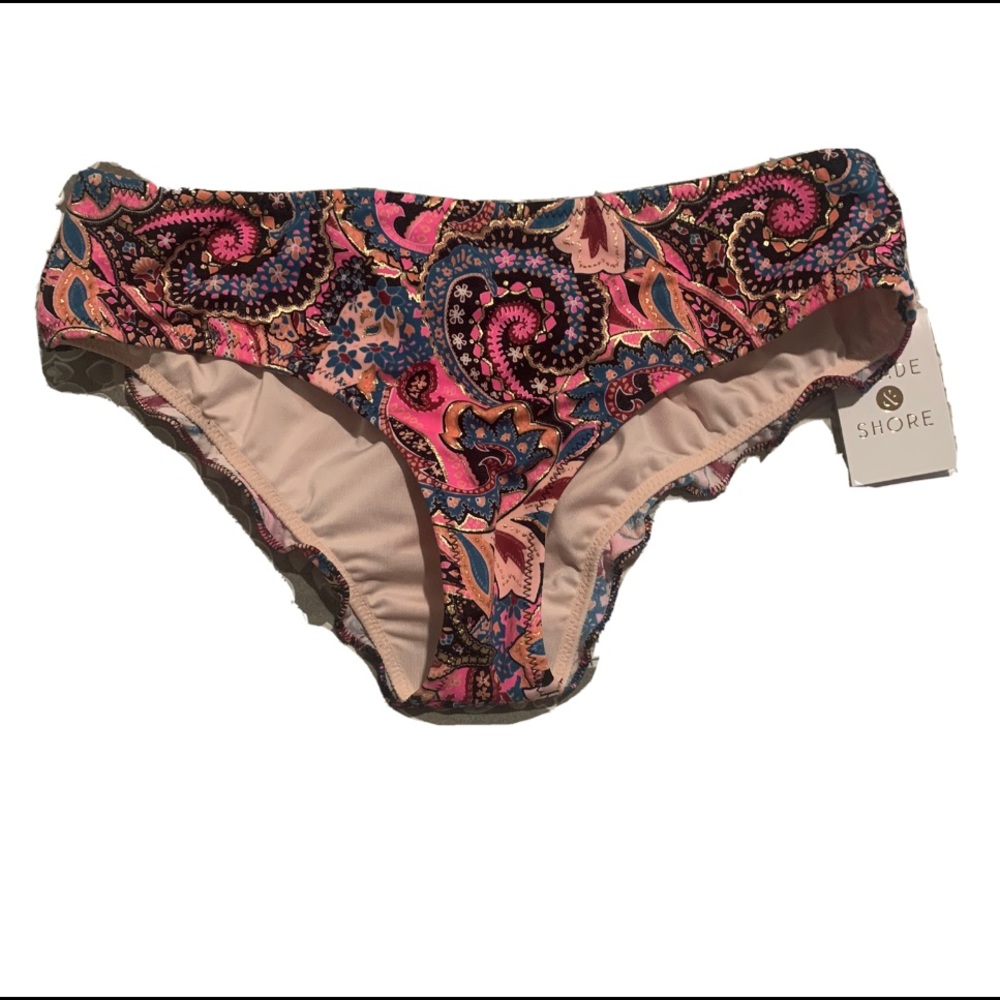 Shade & Shore Cheeky Paisley Ruffle Bikini Bottom